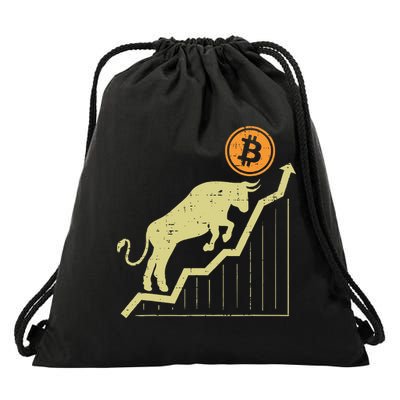 Bitcoin Bull Graph Bullish Btc Crypto Cryptocurrency Trader Drawstring Bag