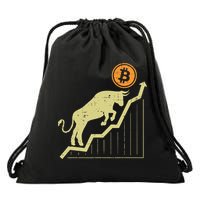 Bitcoin Bull Graph Bullish Btc Crypto Cryptocurrency Trader Drawstring Bag