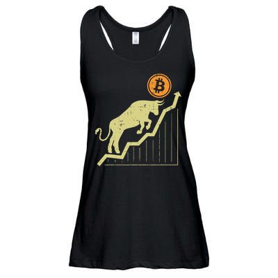 Bitcoin Bull Graph Bullish Btc Crypto Cryptocurrency Trader Ladies Essential Flowy Tank