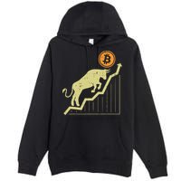 Bitcoin Bull Graph Bullish Btc Crypto Cryptocurrency Trader Premium Pullover Hoodie