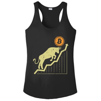 Bitcoin Bull Graph Bullish Btc Crypto Cryptocurrency Trader Ladies PosiCharge Competitor Racerback Tank