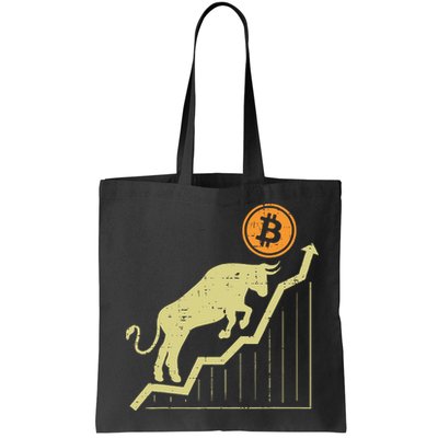 Bitcoin Bull Graph Bullish Btc Crypto Cryptocurrency Trader Bag