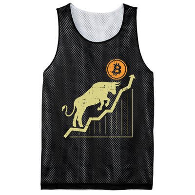 Bitcoin Bull Graph Bullish Btc Crypto Cryptocurrency Trader Mesh Reversible Basketball Jersey Tank