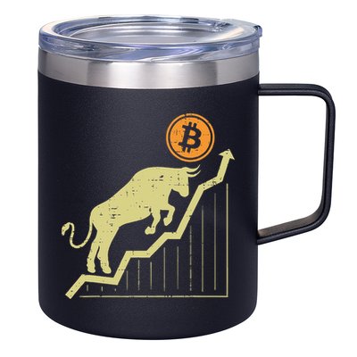 Bitcoin Bull Graph Bullish Btc Crypto Cryptocurrency Trader 12oz Stainless Steel Coffee Mug