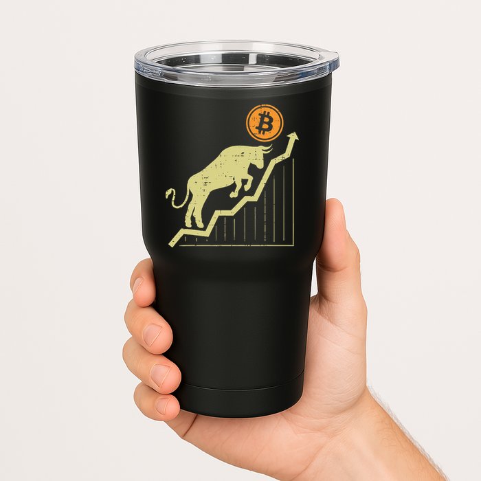 Bitcoin Bull Graph Bullish Btc Crypto Cryptocurrency Trader Tumbler