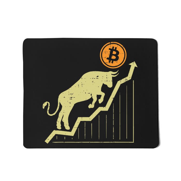 Bitcoin Bull Graph Bullish Btc Crypto Cryptocurrency Trader Mousepad