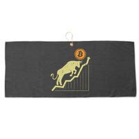 Bitcoin Bull Graph Bullish Btc Crypto Cryptocurrency Trader Large Microfiber Waffle Golf Towel