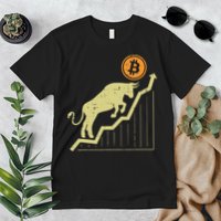 Bitcoin Bull Graph Bullish Btc Crypto Cryptocurrency Trader Premium T-Shirt