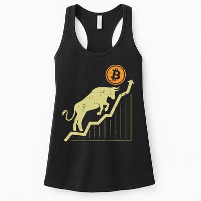 Bitcoin Bull Graph Bullish Btc Crypto Cryptocurrency Trader Womens Tank Top