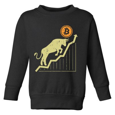 Bitcoin Bull Graph Bullish Btc Crypto Cryptocurrency Trader Toddler Sweatshirt