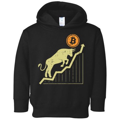 Bitcoin Bull Graph Bullish Btc Crypto Cryptocurrency Trader Toddler Hoodie