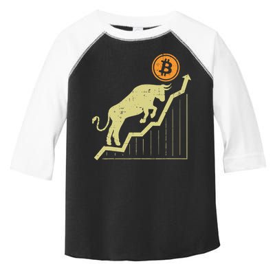 Bitcoin Bull Graph Bullish Btc Crypto Cryptocurrency Trader Toddler Fine Jersey T-Shirt