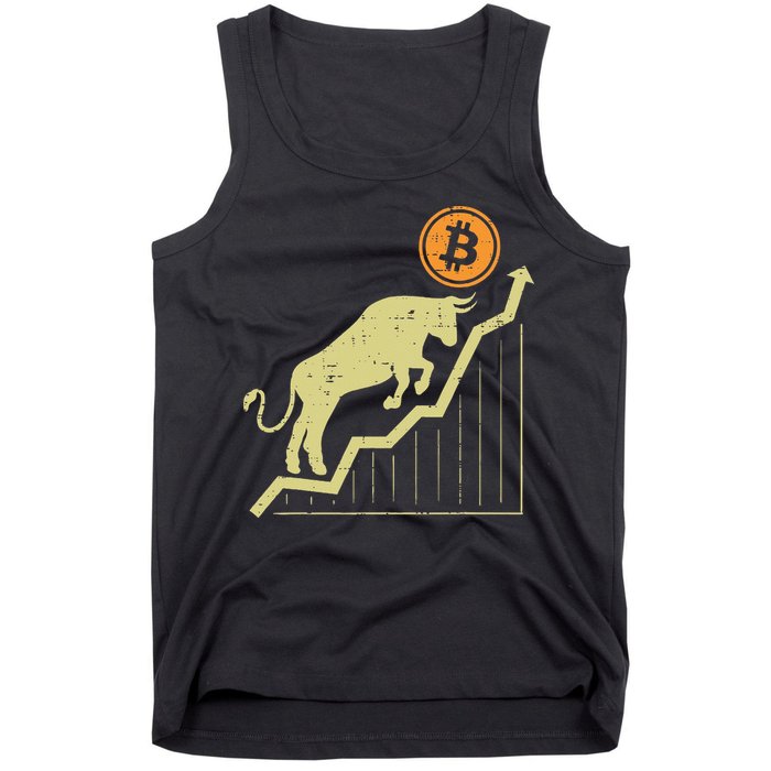 Bitcoin Bull Graph Bullish Btc Crypto Cryptocurrency Trader Tank Top