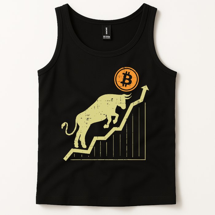 Bitcoin Bull Graph Bullish Btc Crypto Cryptocurrency Trader Tank Top