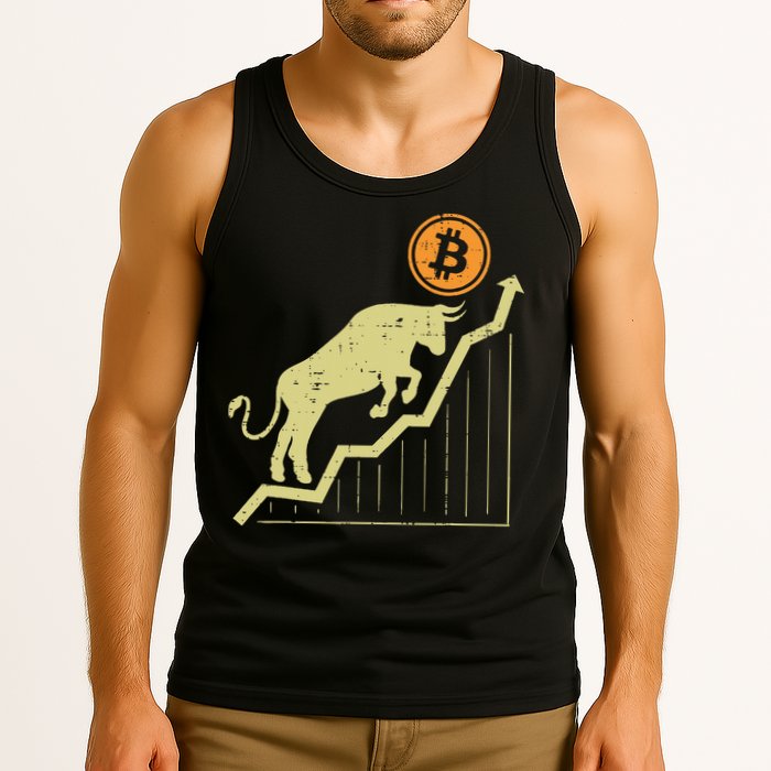Bitcoin Bull Graph Bullish Btc Crypto Cryptocurrency Trader Tank Top