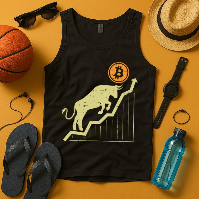 Bitcoin Bull Graph Bullish Btc Crypto Cryptocurrency Trader Tank Top