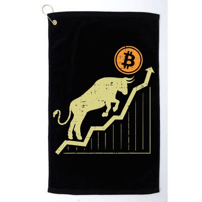 Bitcoin Bull Graph Bullish Btc Crypto Cryptocurrency Trader Golf Towel