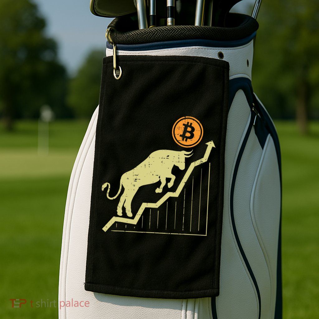 Bitcoin Bull Graph Bullish Btc Crypto Cryptocurrency Trader Golf Towel