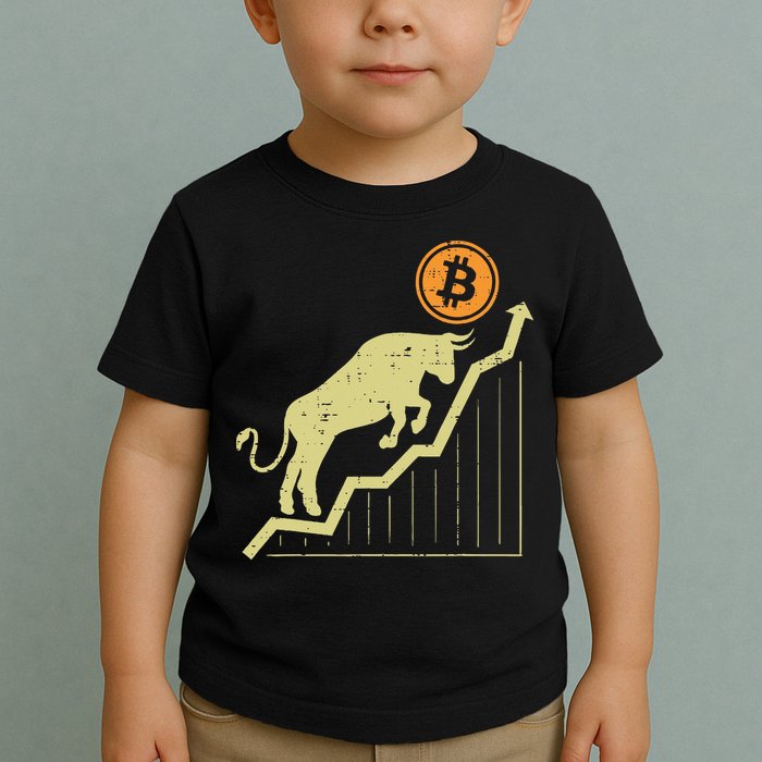 Bitcoin Bull Graph Bullish Btc Crypto Cryptocurrency Trader Toddler T-Shirt