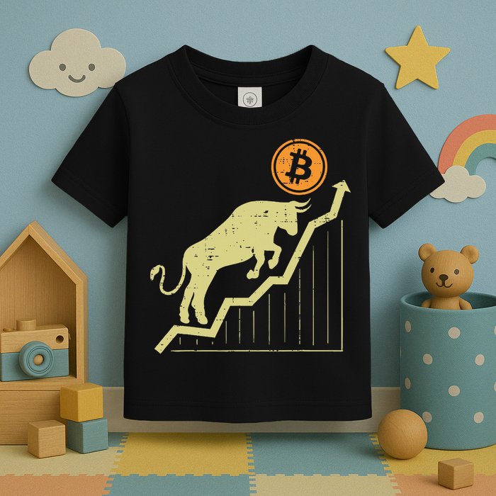Bitcoin Bull Graph Bullish Btc Crypto Cryptocurrency Trader Toddler T-Shirt