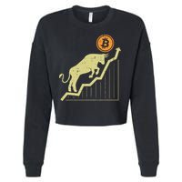 Bitcoin Bull Graph Bullish Btc Crypto Cryptocurrency Trader Cropped Pullover Crew