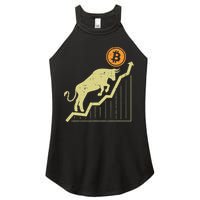 Bitcoin Bull Graph Bullish Btc Crypto Cryptocurrency Trader Women's Perfect Tri Rocker Tank