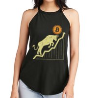 Bitcoin Bull Graph Bullish Btc Crypto Cryptocurrency Trader Women's Perfect Tri Rocker Tank