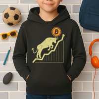Bitcoin Bull Graph Bullish Btc Crypto Cryptocurrency Trader Kids Hoodie