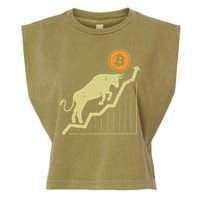 Bitcoin Bull Graph Bullish Btc Crypto Cryptocurrency Trader Garment-Dyed Women's Muscle Tee