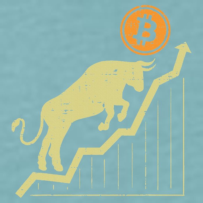 Bitcoin Bull Graph Bullish Btc Crypto Cryptocurrency Trader Sueded Cloud Jersey T-Shirt