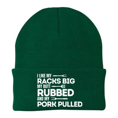 Bbq Barbecue Grilling Butt Rubbed Pork Pulled Pitmaster Dad Knit Cap Winter Beanie