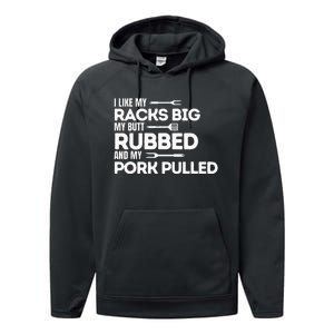 Bbq Barbecue Grilling Butt Rubbed Pork Pulled Pitmaster Dad Performance Fleece Hoodie