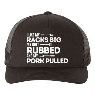 Bbq Barbecue Grilling Butt Rubbed Pork Pulled Pitmaster Dad Yupoong Adult 5-Panel Trucker Hat