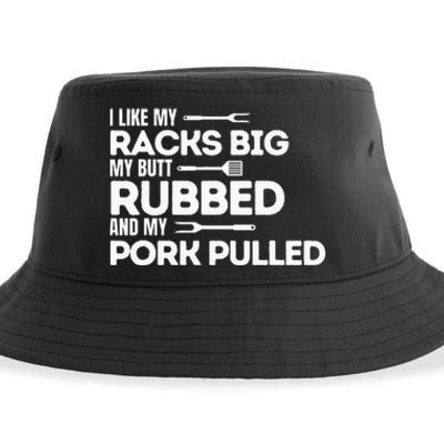 Bbq Barbecue Grilling Butt Rubbed Pork Pulled Pitmaster Dad Sustainable Bucket Hat