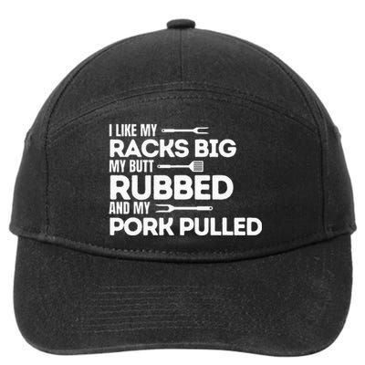 Bbq Barbecue Grilling Butt Rubbed Pork Pulled Pitmaster Dad 7-Panel Snapback Hat