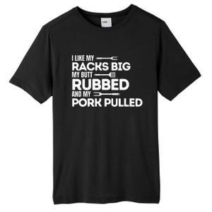 Bbq Barbecue Grilling Butt Rubbed Pork Pulled Pitmaster Dad Tall Fusion ChromaSoft Performance T-Shirt