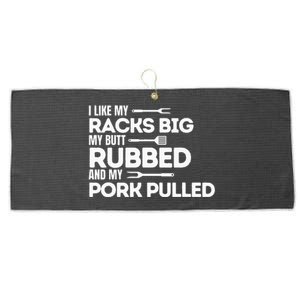 Bbq Barbecue Grilling Butt Rubbed Pork Pulled Pitmaster Dad Large Microfiber Waffle Golf Towel