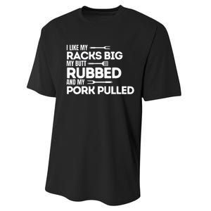 Bbq Barbecue Grilling Butt Rubbed Pork Pulled Pitmaster Dad Performance Sprint T-Shirt