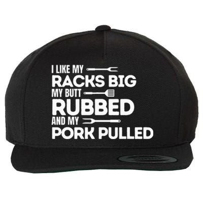 Bbq Barbecue Grilling Butt Rubbed Pork Pulled Pitmaster Dad Wool Snapback Cap