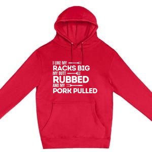 Bbq Barbecue Grilling Butt Rubbed Pork Pulled Pitmaster Dad Premium Pullover Hoodie