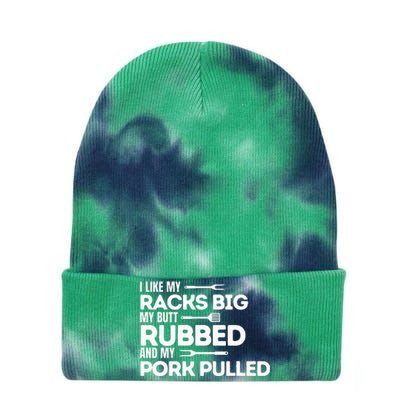 Bbq Barbecue Grilling Butt Rubbed Pork Pulled Pitmaster Dad Tie Dye 12in Knit Beanie