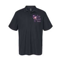 Blessed By God Saved By Jesus Purple Floral Cross Christian Softstyle Adult Sport Polo