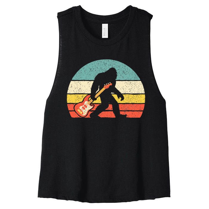 Bigfoot Bass Guitar Bass Player Bassist Music Guitarist Women's Racerback Cropped Tank