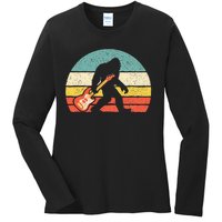 Bigfoot Bass Guitar Bass Player Bassist Music Guitarist Ladies Long Sleeve Shirt