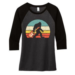 Bigfoot Bass Guitar Bass Player Bassist Music Guitarist Women's Tri-Blend 3/4-Sleeve Raglan Shirt