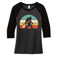 Bigfoot Bass Guitar Bass Player Bassist Music Guitarist Women's Tri-Blend 3/4-Sleeve Raglan Shirt