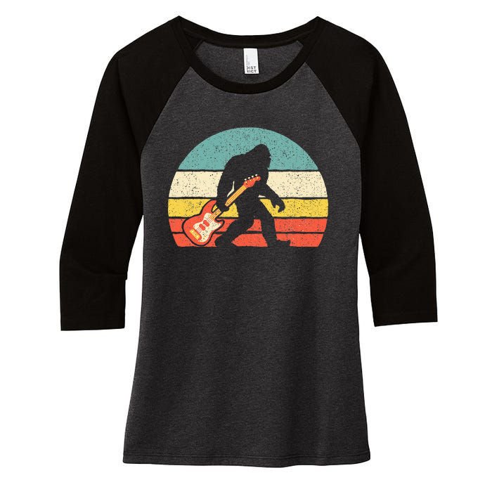 Bigfoot Bass Guitar Bass Player Bassist Music Guitarist Women's Tri-Blend 3/4-Sleeve Raglan Shirt