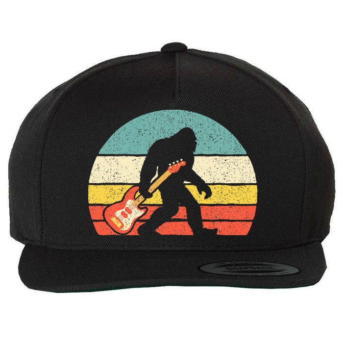 Bigfoot Bass Guitar Bass Player Bassist Music Guitarist Wool Snapback Cap