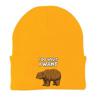 Brown Bear Grizzly Bear Gift I Do What I Want Gift Knit Cap Winter Beanie