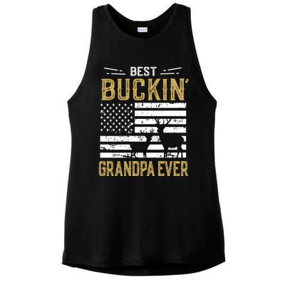 Best Buckin Grandpa Ever Funny Gift Deer Hunter Cool Hunting Ladies PosiCharge Tri-Blend Wicking Tank